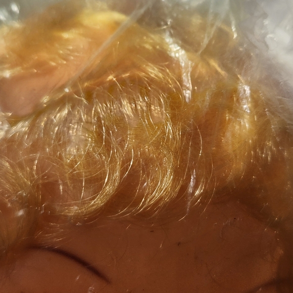 Vtg Blonde Curly Hair Doll Face In Sealed Package Hong Kong Flat Back Doll Face - Picture 11 of 12